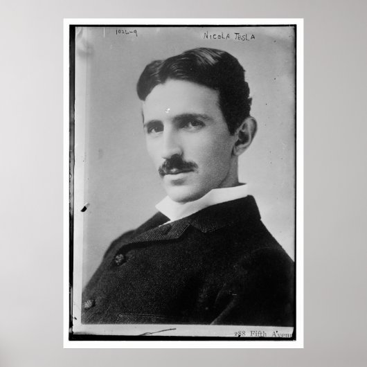 Nikola Tesla Portrait Poster (Voorkant)