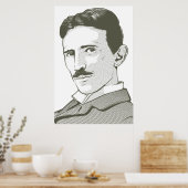 Nikola Tesla Portrait Poster (Keuken)