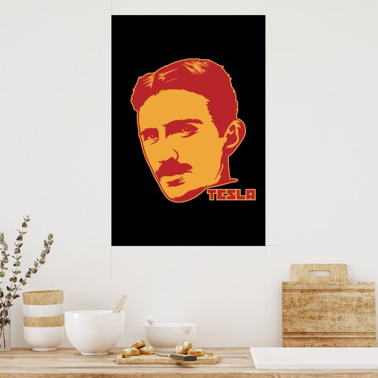 Nikola Tesla Portrait Poster (Keuken)