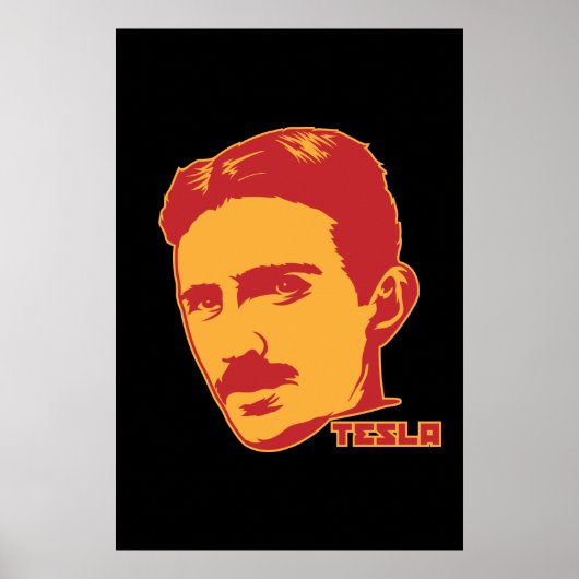 Nikola Tesla Portrait Poster (Voorkant)