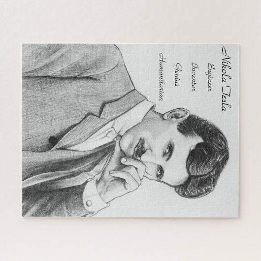 Nikola Tesla Portrait Puzzle 520 stuks Legpuzzel (Horizontaal)