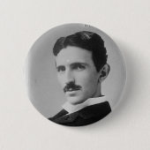 Nikola Tesla Portrait Ronde Button 5,7 Cm (Voorkant)