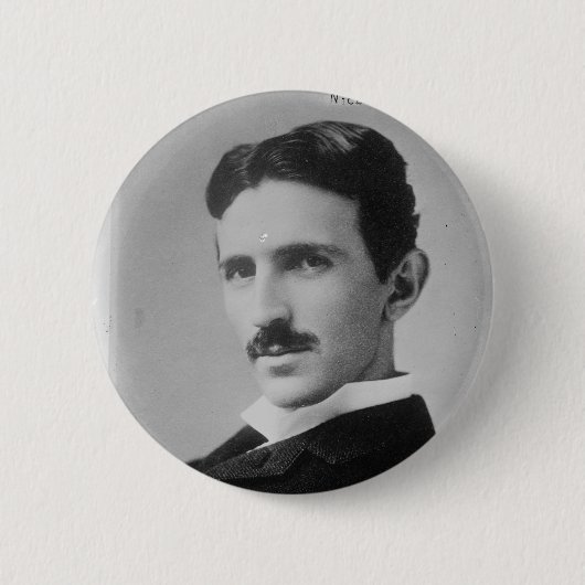 Nikola Tesla Portrait Ronde Button 5,7 Cm (Voorkant)