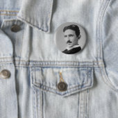 Nikola Tesla Portrait Ronde Button 5,7 Cm (In situ)