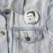 Nikola Tesla Portrait Ronde Button 5,7 Cm (In situ)