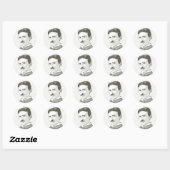 Nikola Tesla Portrait Ronde Sticker (Vel)