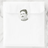 Nikola Tesla Portrait Ronde Sticker (Tas)