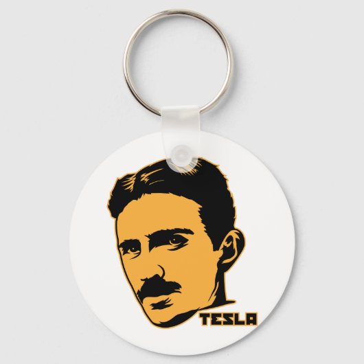 Nikola Tesla Portrait Sleutelhanger (Voorkant)