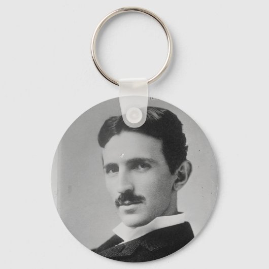 Nikola Tesla Portrait Sleutelhanger (Voorkant)