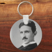 Nikola Tesla Portrait Sleutelhanger (Voorkant)