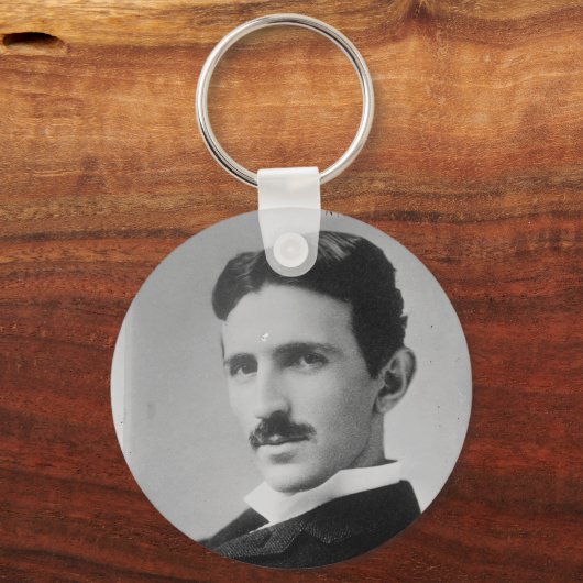 Nikola Tesla Portrait Sleutelhanger (Voorkant)