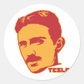 Nikola Tesla Portrait Sticker (Voorkant)