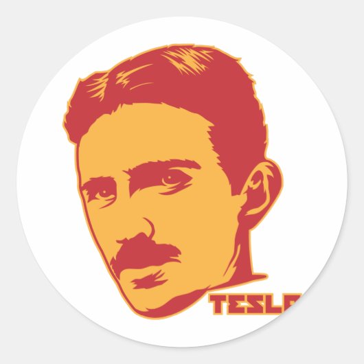 Nikola Tesla Portrait Sticker (Voorkant)