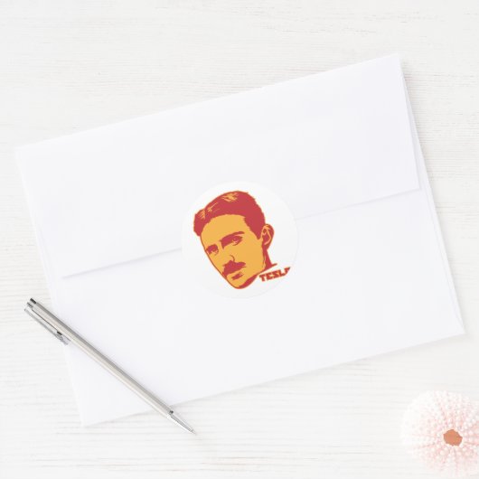 Nikola Tesla Portrait Sticker (Envelop)