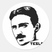 Nikola Tesla Portrait Sticker (Voorkant)