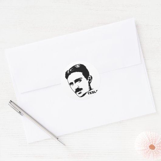 Nikola Tesla Portrait Sticker (Envelop)