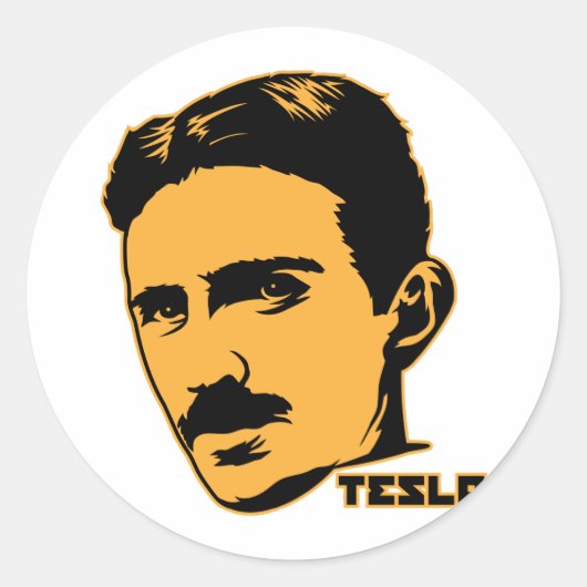 Nikola Tesla Portrait Sticker (Voorkant)