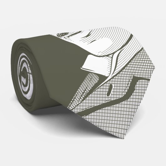 Nikola Tesla Portrait Stropdas (Opgerold)