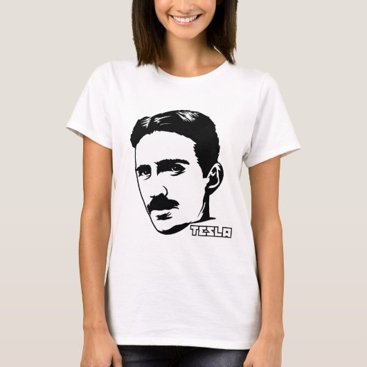 Nikola Tesla Portrait T-Shirt (Voorkant)