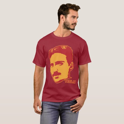 Nikola Tesla Portrait T-shirt (Voorkant volledig)