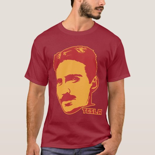 Nikola Tesla Portrait T-shirt (Voorkant)