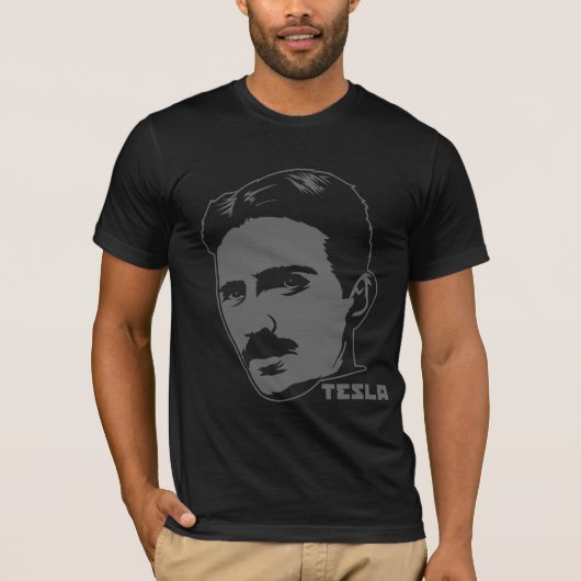 Nikola Tesla Portrait T-Shirt (Voorkant)