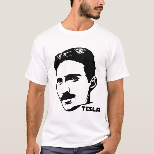 Nikola Tesla Portrait T-Shirt (Voorkant)