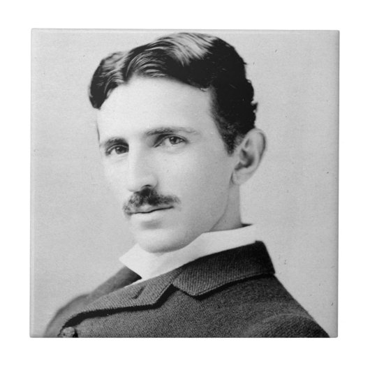 Nikola Tesla Portrait Tegeltje (Voorkant)
