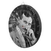 NIKOLA TESLA PORTRET IN ZWART DARTBORD (Voorkant Rechts)