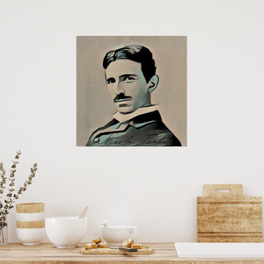 Nikola Tesla poster (Keuken)