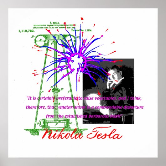 Nikola Tesla poster (Voorkant)
