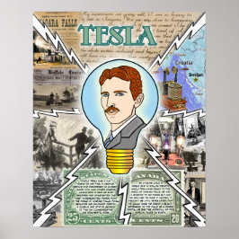 Nikola Tesla Poster Eerie Lake Erie Officiële Merc