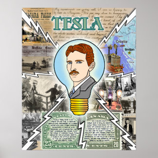 Nikola Tesla Poster Eerie Lake Erie Officiële Merc