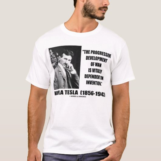 Nikola Tesla progressieve ontwikkeling van het cit T-shirt (Voorkant)