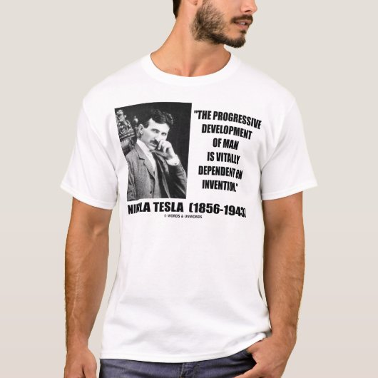 Nikola Tesla progressieve ontwikkeling van het cit T-shirt (Voorkant)