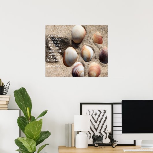 NIKOLA TESLA QUOTE - DEZELFDE FREQUENTIES - POSTER (Thuiskantoor)