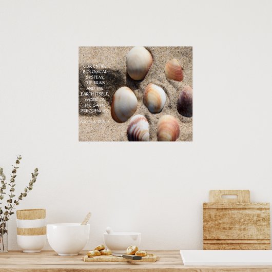 NIKOLA TESLA QUOTE - DEZELFDE FREQUENTIES - POSTER (Keuken)