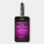 Nikola Tesla Quote - Zelfde frequentie Bagagelabel (Achterkant verticaal)