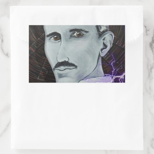 Nikola Tesla Rechthoekige Sticker (Tas)