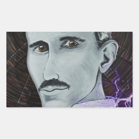 Nikola Tesla Rechthoekige Sticker (Voorkant)