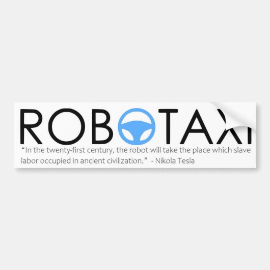 Nikola Tesla Robotaxi Bumpersticker (Voorkant)