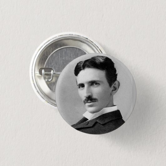 Nikola Tesla Ronde Button 3,2 Cm (Voorkant /achterkant)