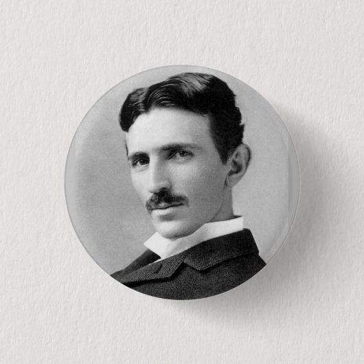 Nikola Tesla Ronde Button 3,2 Cm (Voorkant)