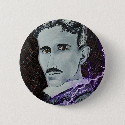 Nikola Tesla Ronde Button 5,7 Cm (Voorkant)