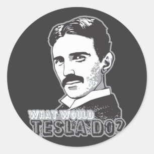 Nikola Tesla Ronde Sticker