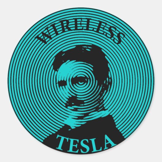 Nikola Tesla Ronde Sticker (Voorkant)