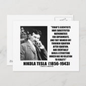 Nikola Tesla Scientists vergelijking No Relation Q Briefkaart (Voorkant / Achterkant)