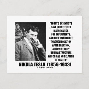 Nikola Tesla Scientists vergelijking No Relation Q Briefkaart