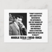 Nikola Tesla Scientists vergelijking No Relation Q Briefkaart (Voorkant)