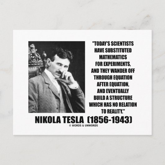 Nikola Tesla Scientists vergelijking No Relation Q Briefkaart (Voorkant)